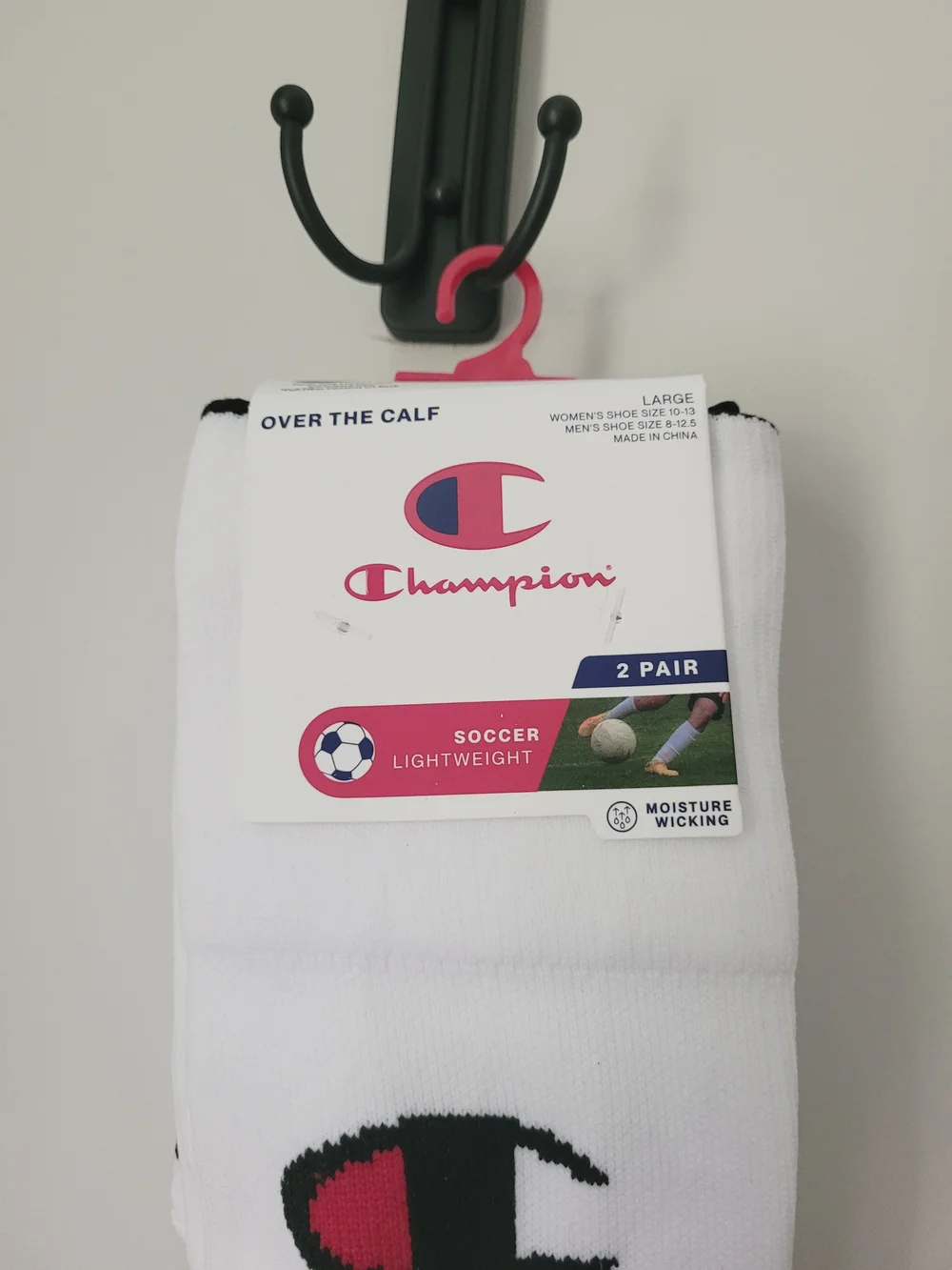 New Champion Performance Soccer Socks 2pk Size Large